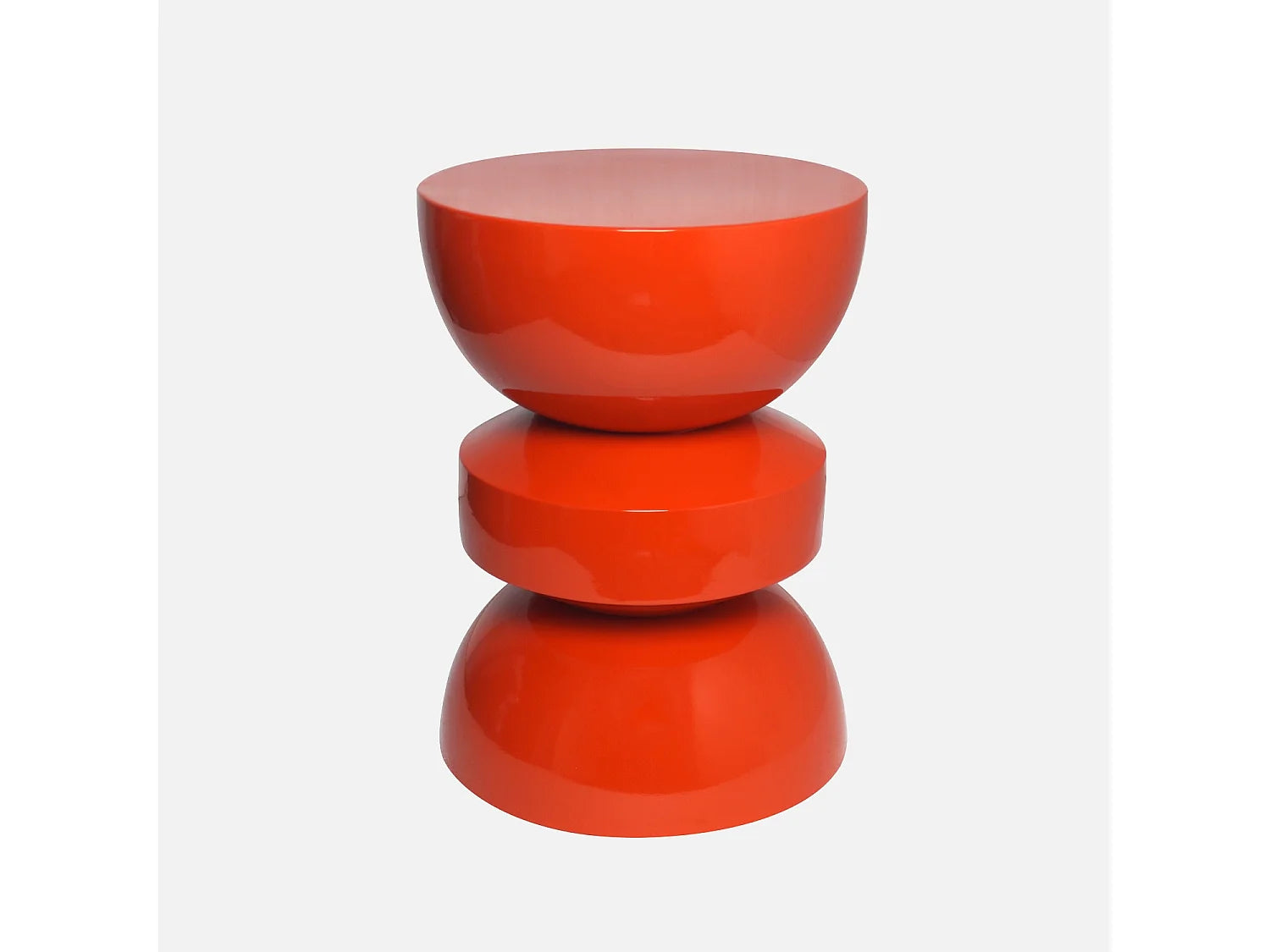 Bout de canapé en métal effet glossy orange – ASSARA