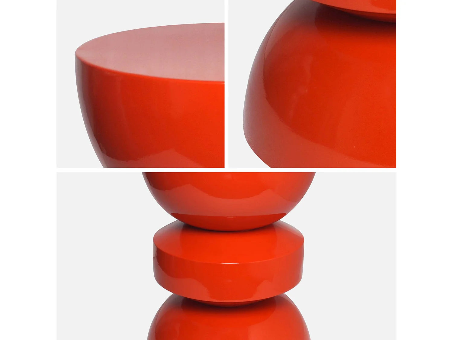 Bout de canapé en métal effet glossy orange – ASSARA