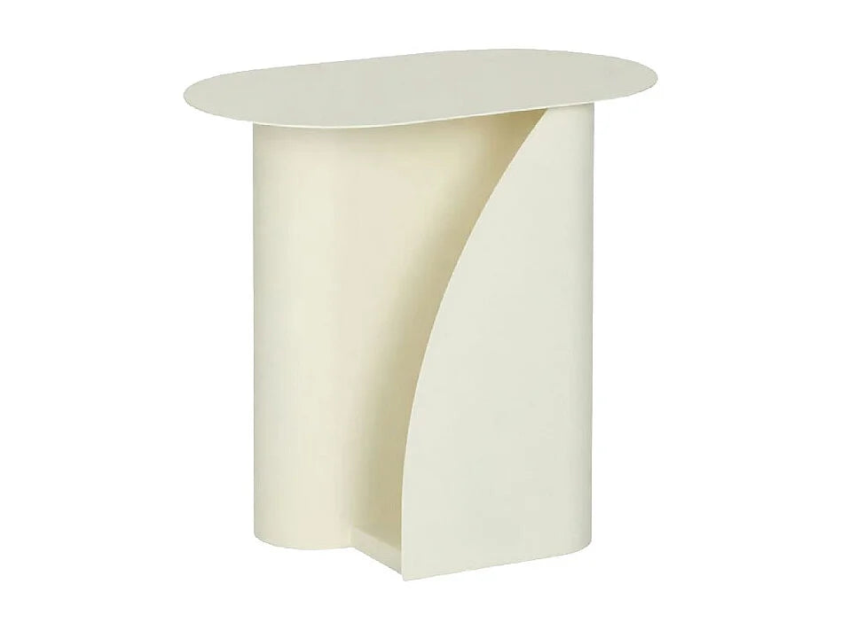 Bout de canapé en métal beige forme courbe – SIROCCO