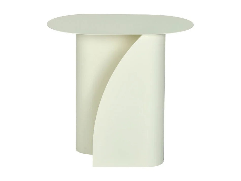 Bout de canapé en métal beige forme courbe – SIROCCO