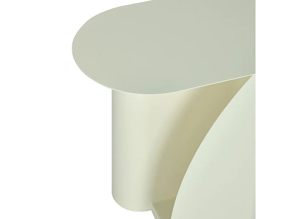 Bout de canapé en métal beige forme courbe – SIROCCO