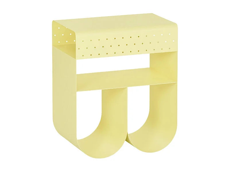 Bout de canapé en métal jaune ajouré – PIXEL