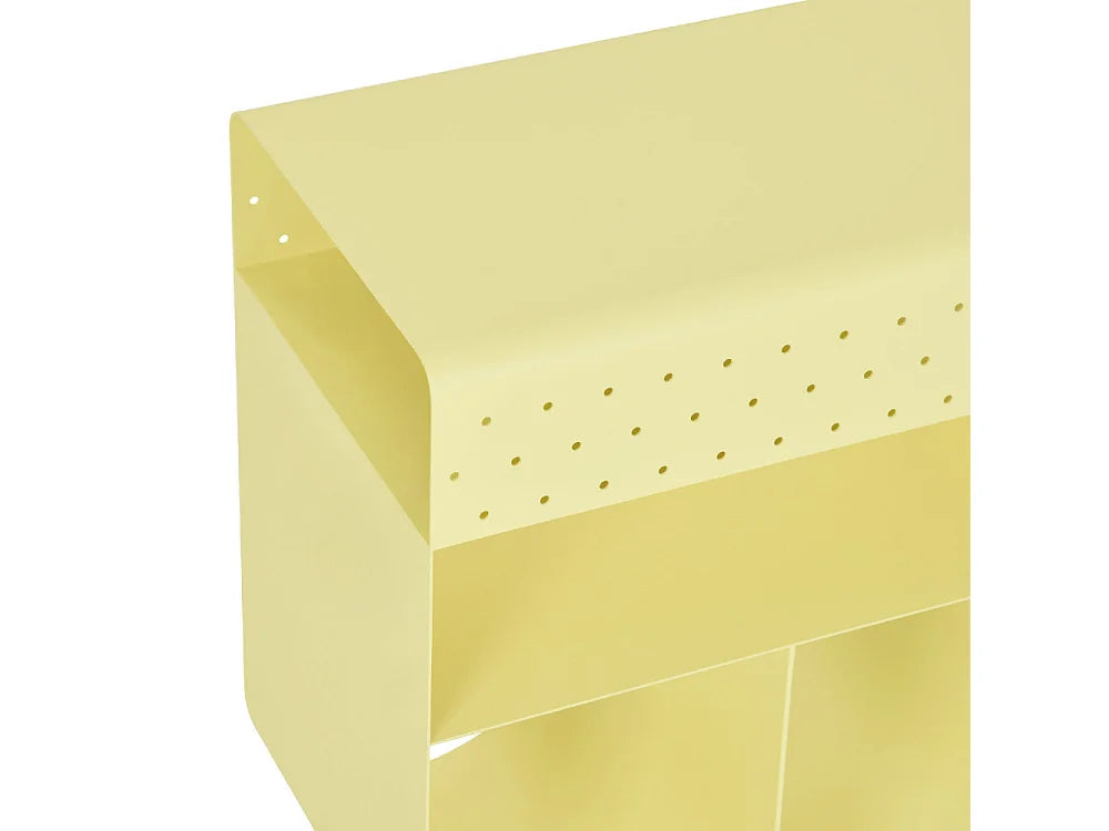 Bout de canapé en métal jaune ajouré – PIXEL
