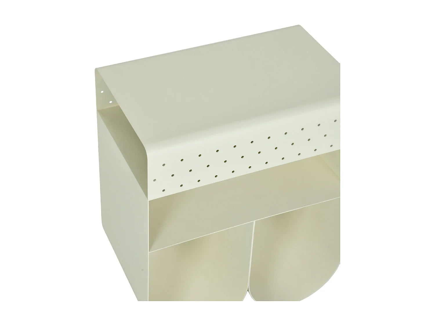 Bout de canapé en métal beige avec niche – CURVA