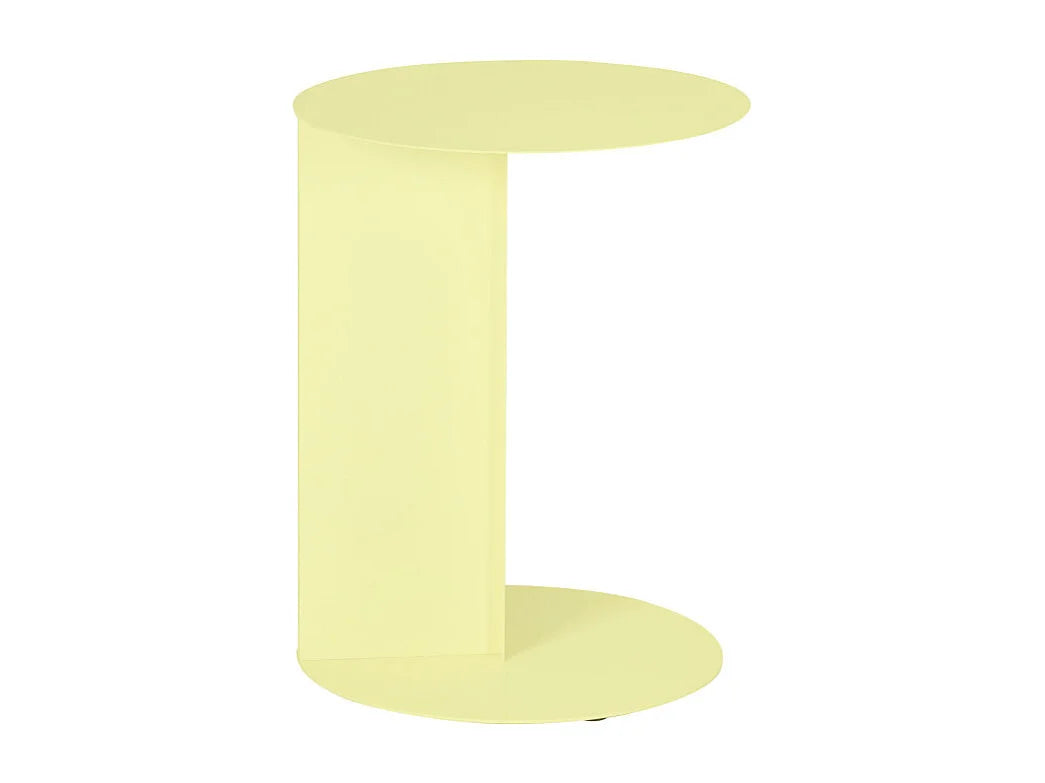 Bout de canapé rond en métal jaune – SOLANA