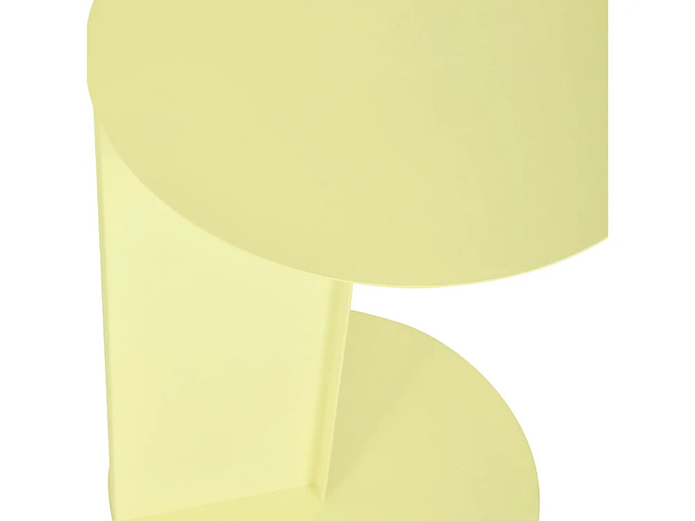 Bout de canapé rond en métal jaune – SOLANA
