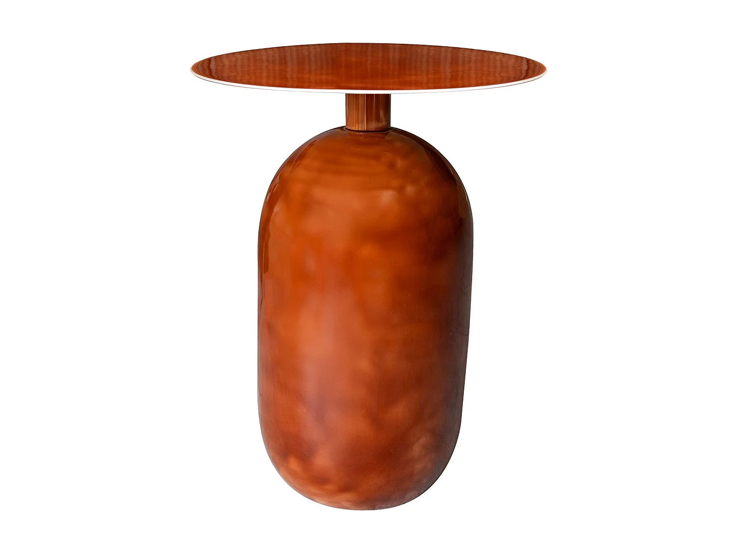 Bout de canapé en métal émaillé terracotta – BODO