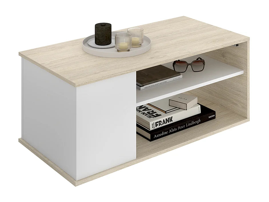 Bout de canapé rectangulaire chêne et blanc – ELEVO