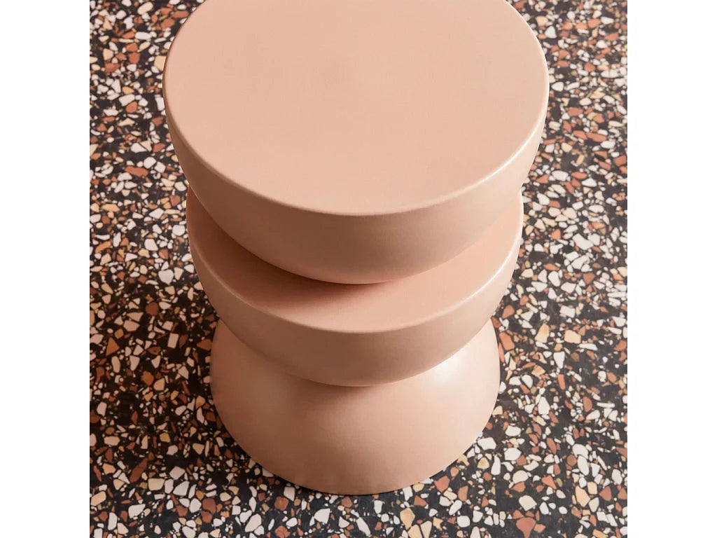Bout de canapé rond en métal rose – SORAYA