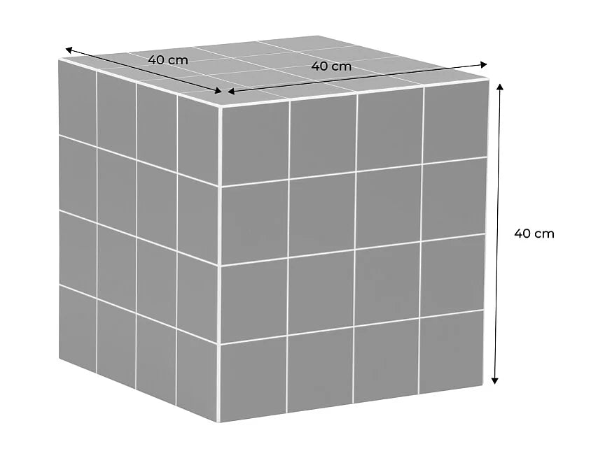 Bout de canapé cube noir imitation carreaux ciment – TERRAZ