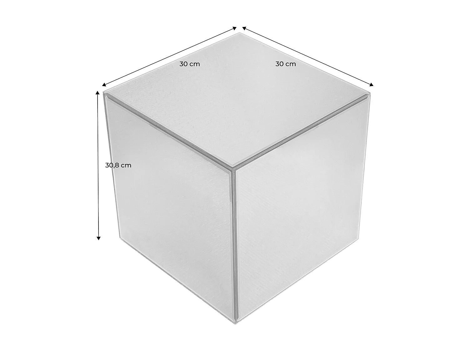 Bout de canapé cube en verre miroir ambré – REFLET