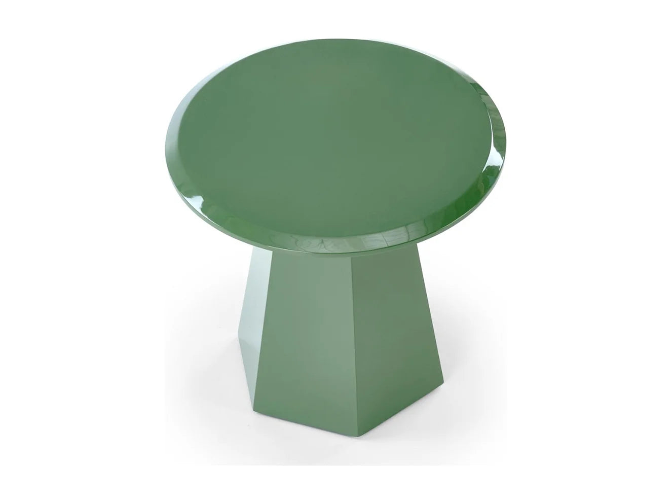 Bout de canapé rond laqué vert design – KIVÉO