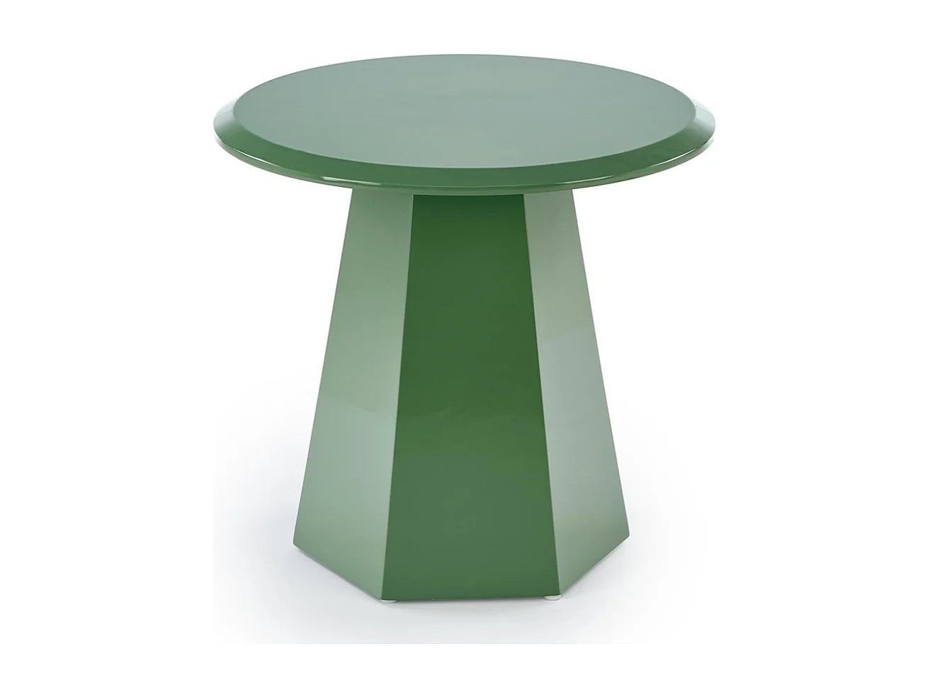 Bout de canapé rond laqué vert design – KIVÉO
