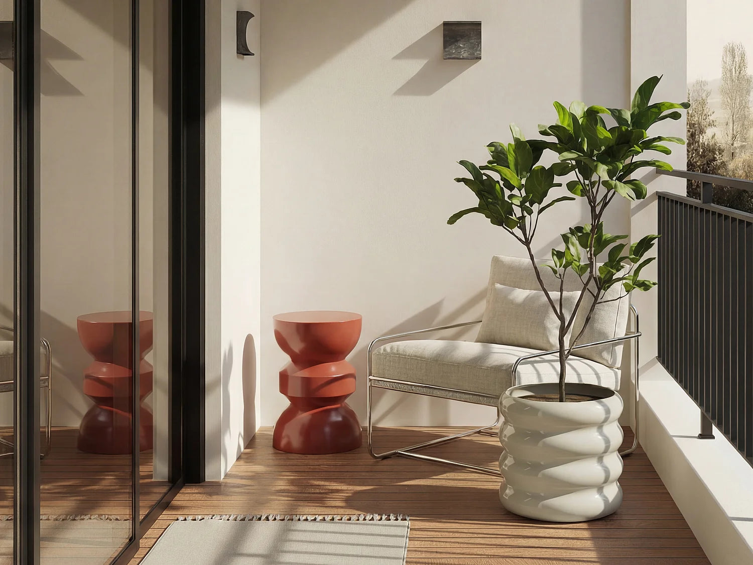 Bout de canapé en métal terracotta extérieur – ARGILO