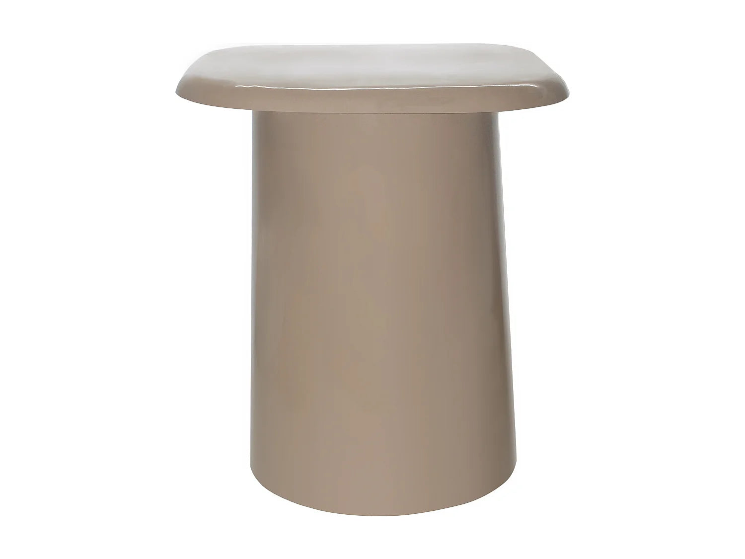 Bout de canapé rond en métal taupe brillant – LUNOA