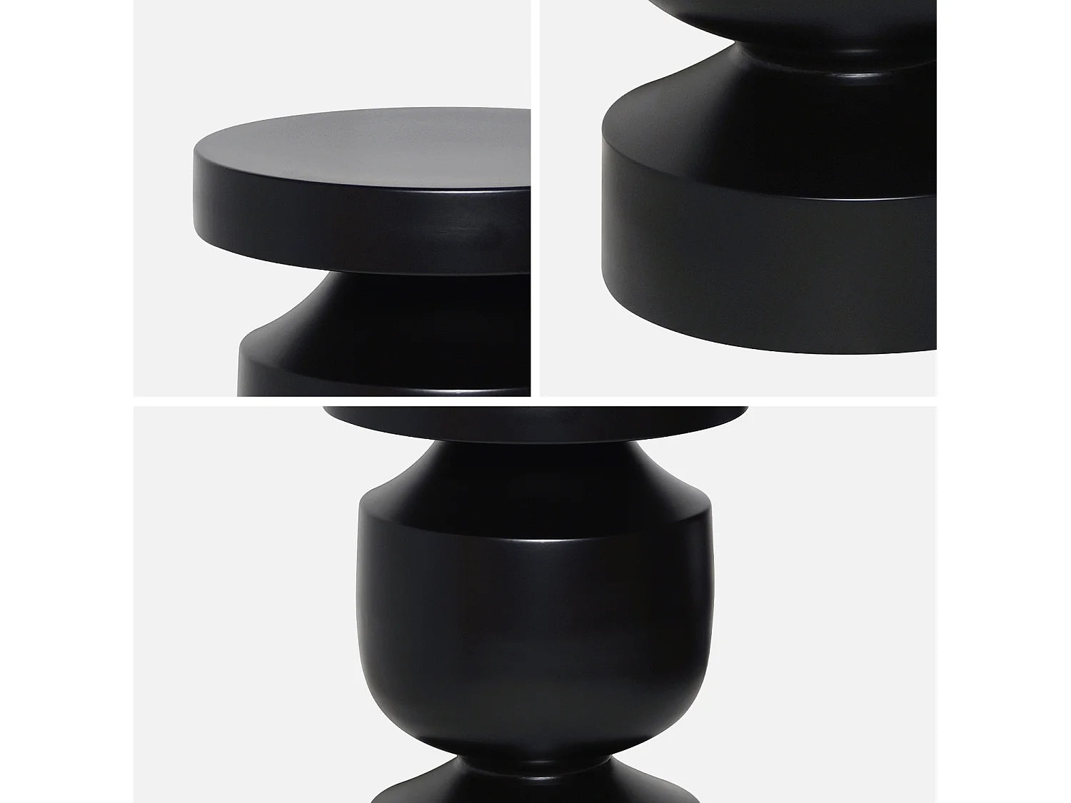 Bout de canapé rond en métal noir – GEODE