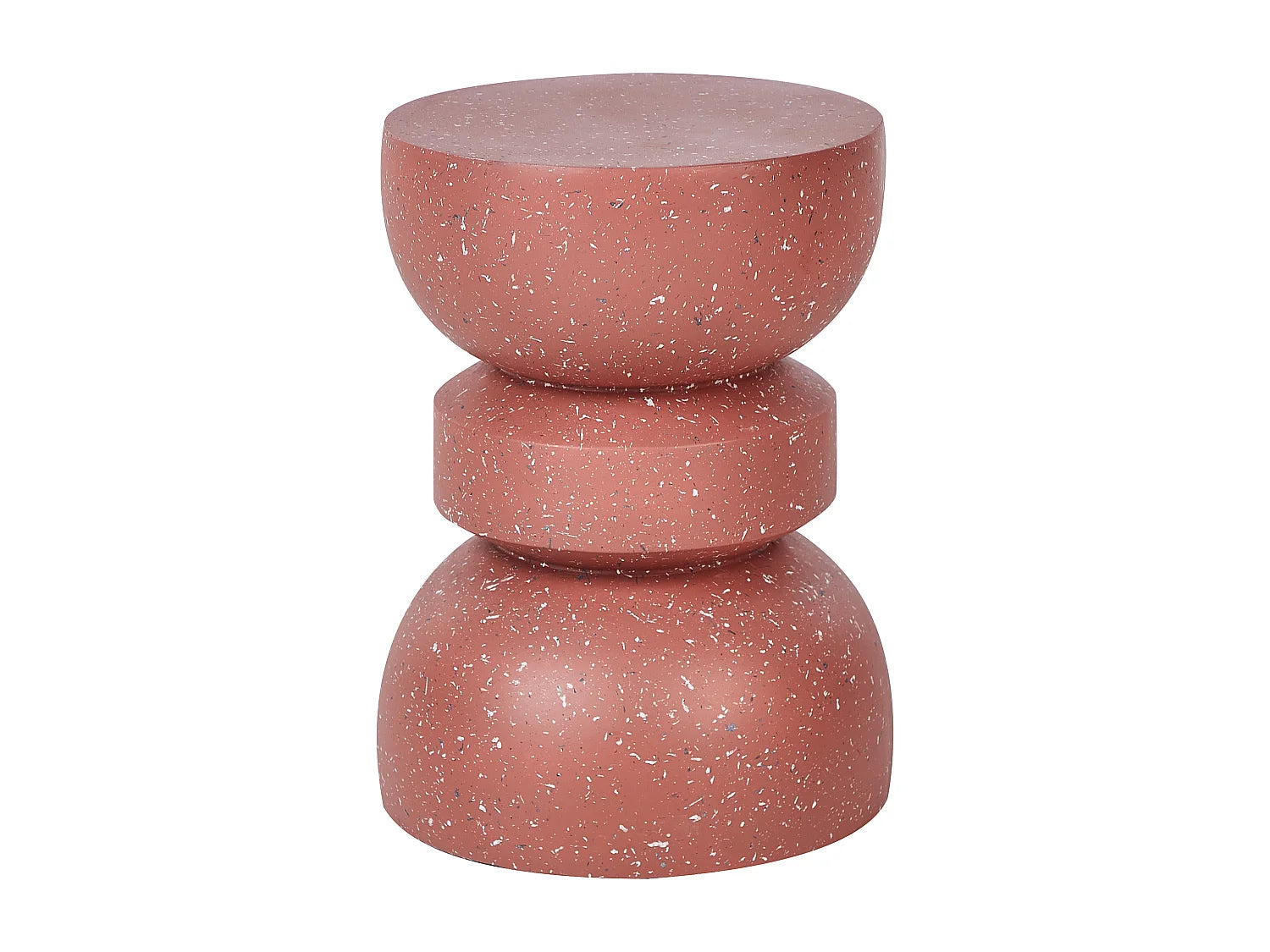 Bout de canapé rond effet terrazzo rouge – SABLIA