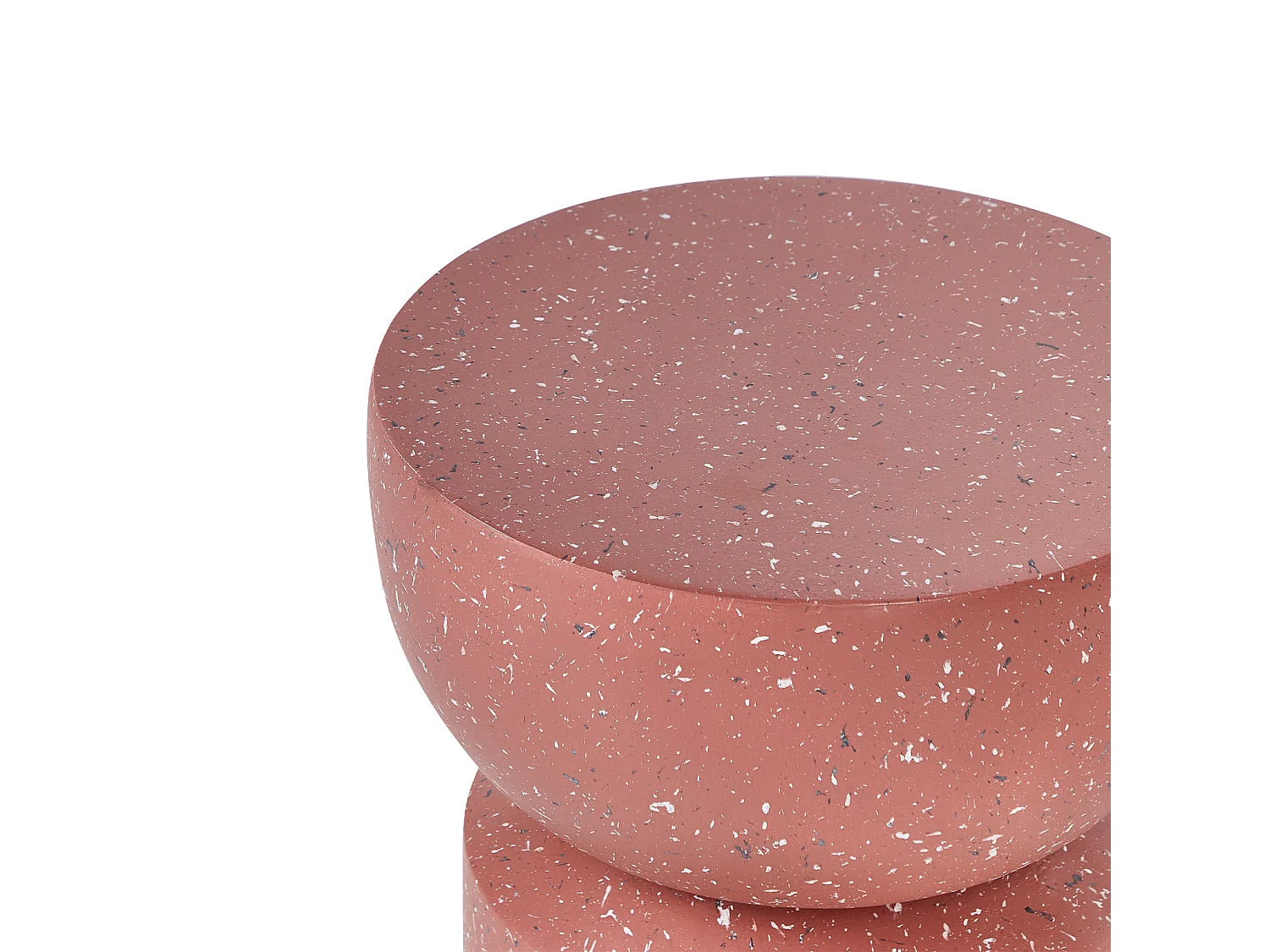 Bout de canapé rond effet terrazzo rouge – SABLIA