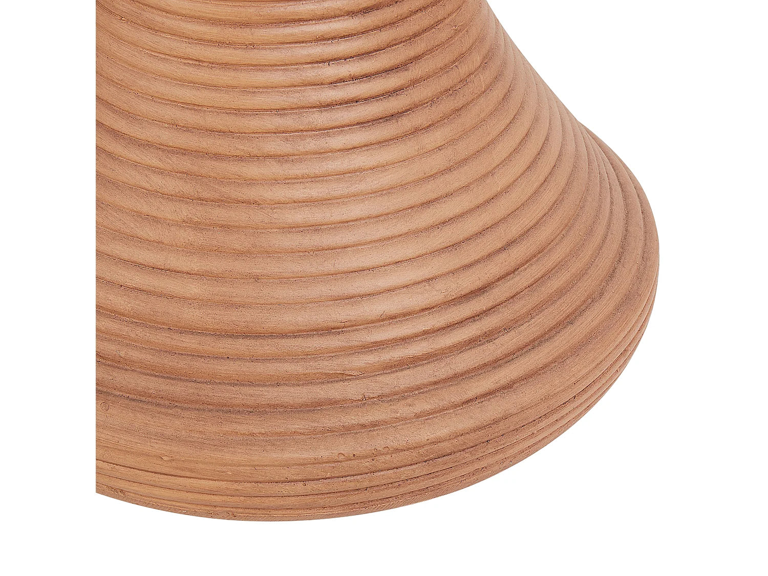 Bout de canapé rond strié effet bois clair – TERRA