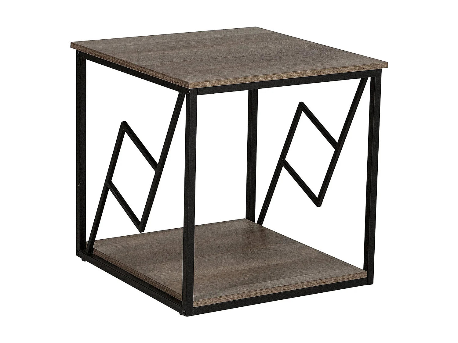 Bout de canapé bois clair structure acier noir – FORRENA