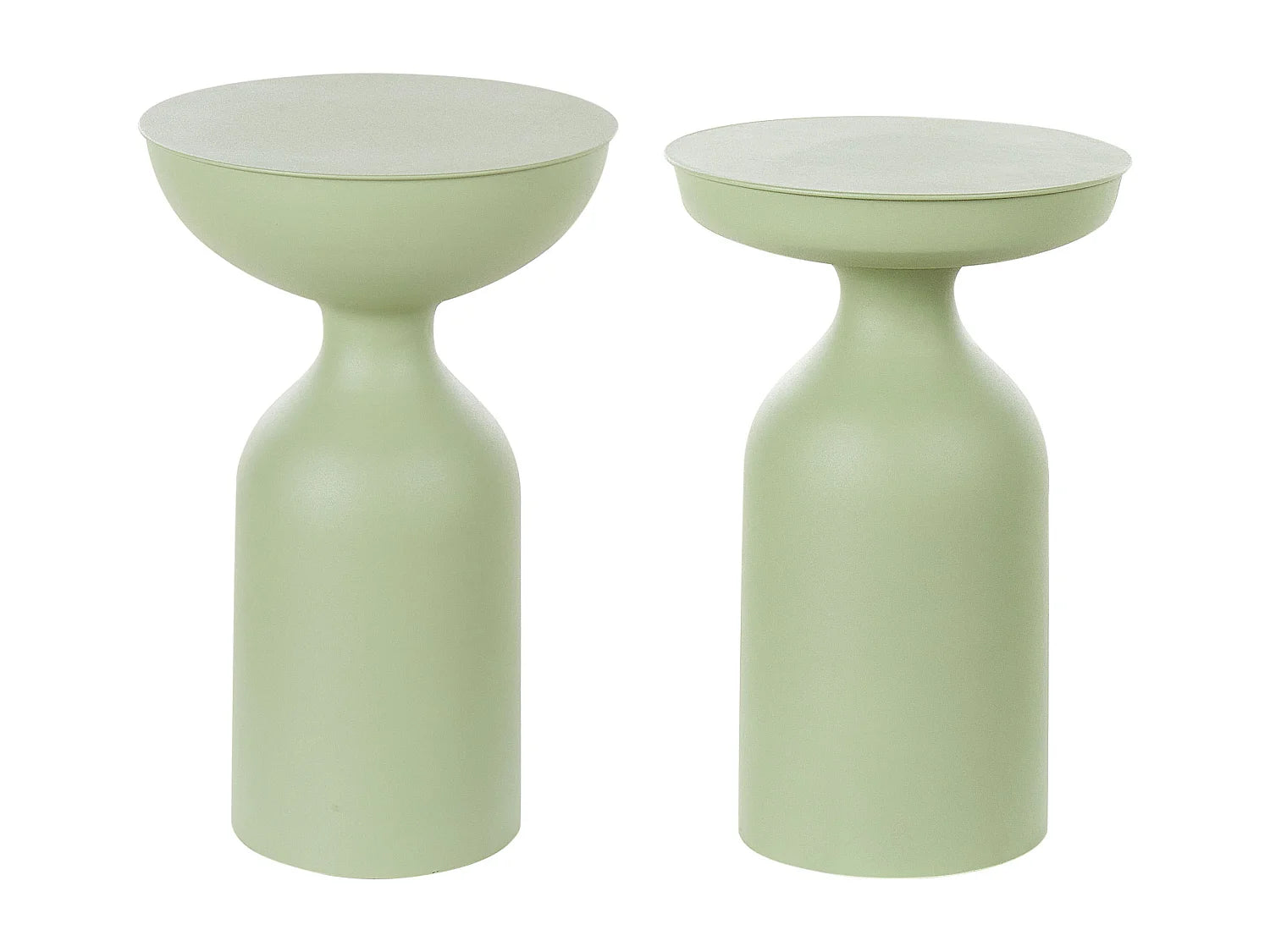 Bout de canapé rond en métal vert clair – TENJO