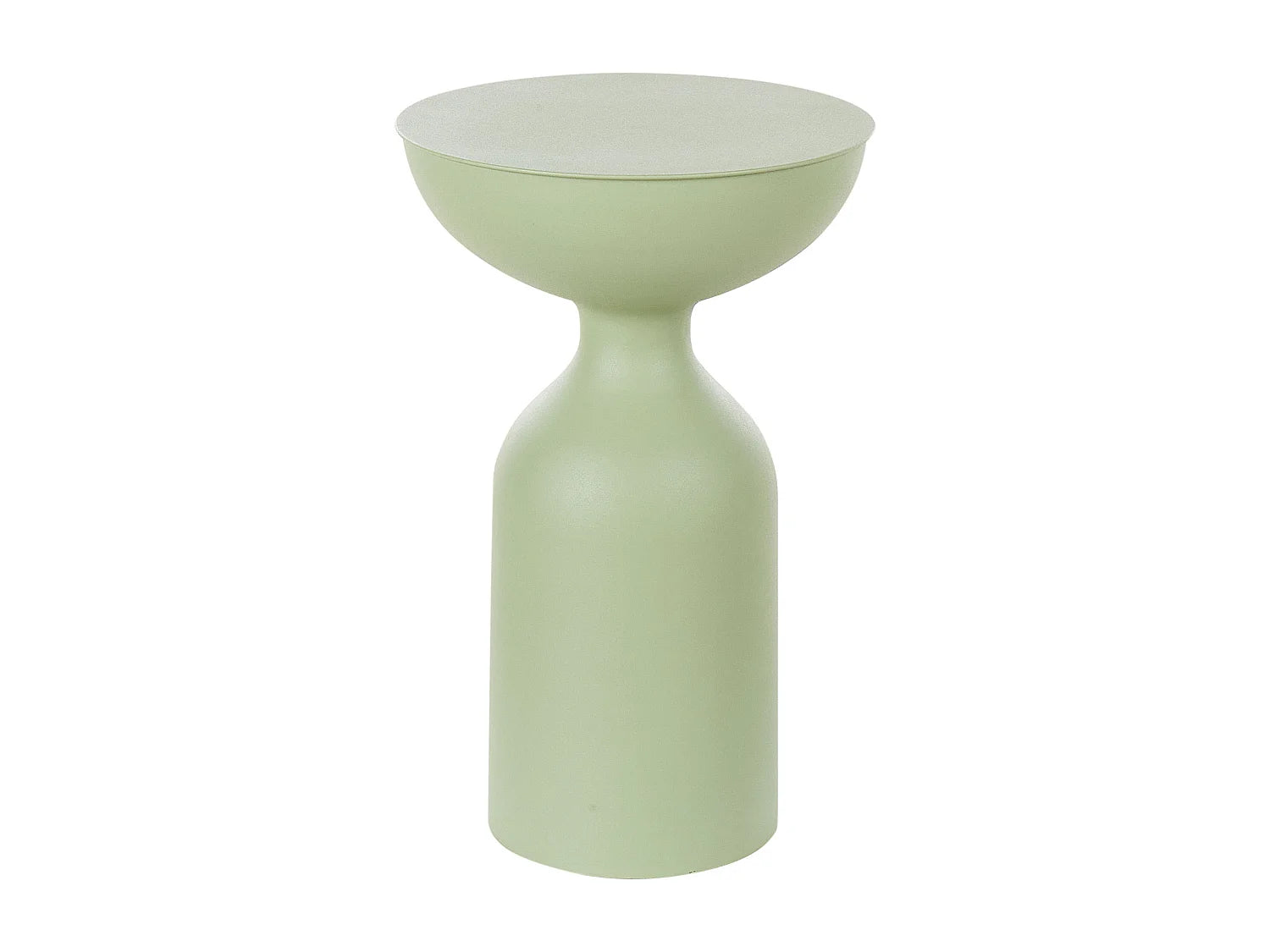 Bout de canapé rond en métal vert clair – TENJO