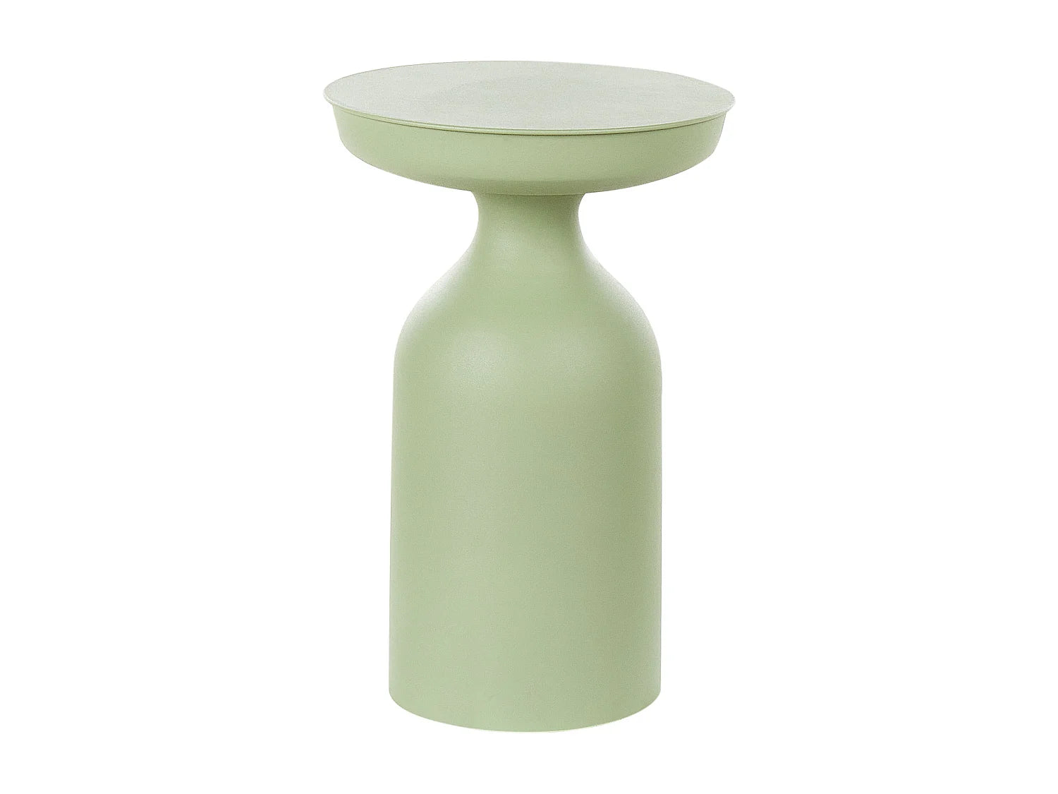 Bout de canapé rond en métal vert clair – TENJO