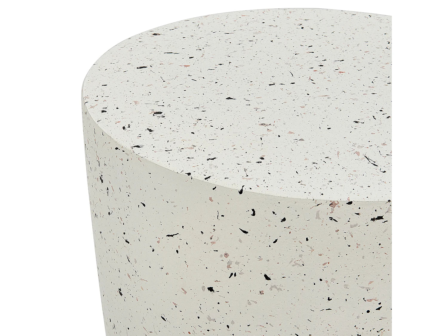 Bout de canapé rond effet terrazzo blanc cassé – TERRAZA