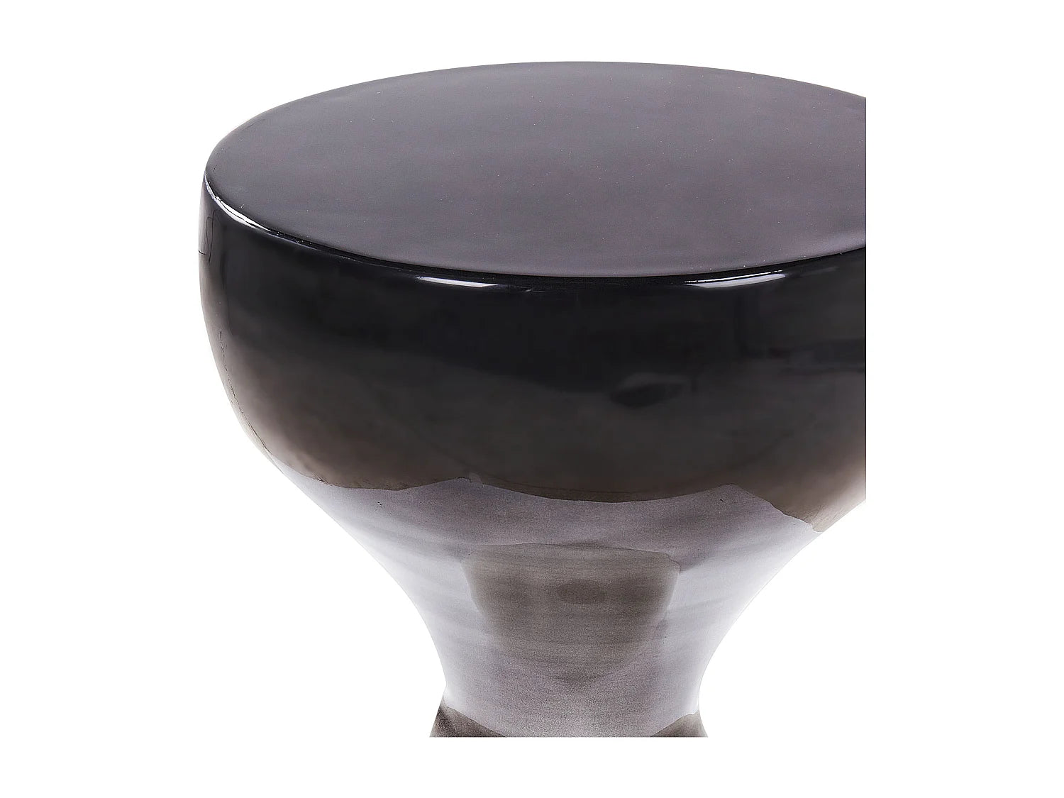 Bout de canapé rond métal noir et blanc – TIBITO