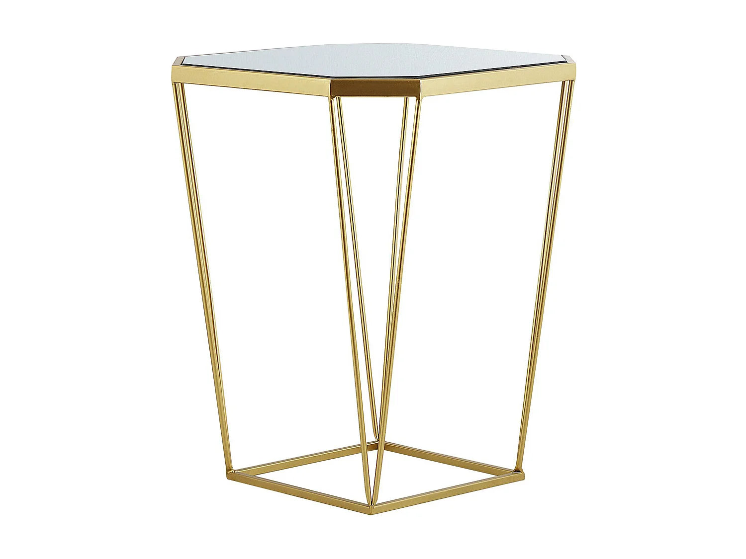 Lot de 2 bouts de canapé hexagonaux dorés – GEODE