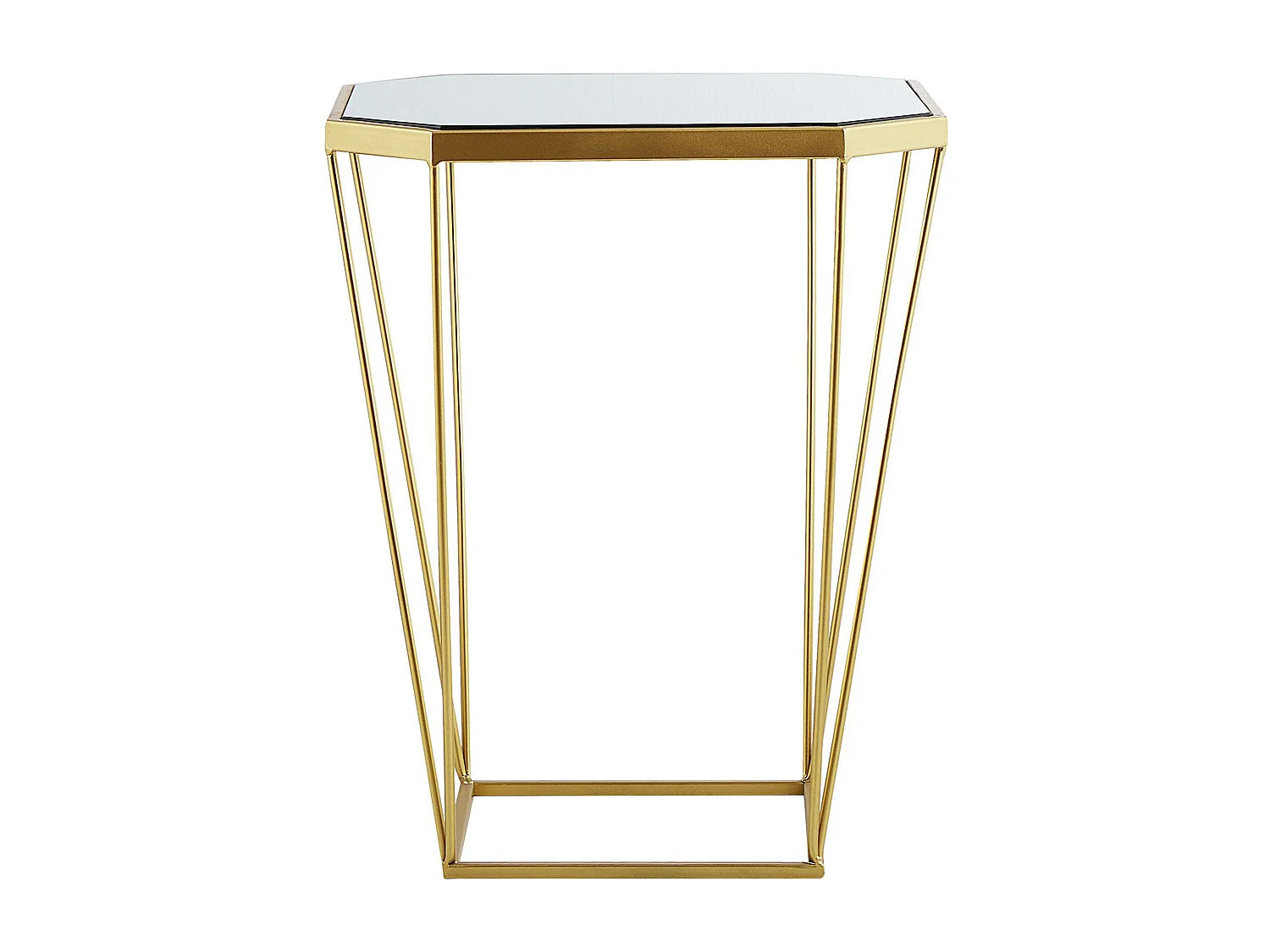 Lot de 2 bouts de canapé hexagonaux dorés – GEODE