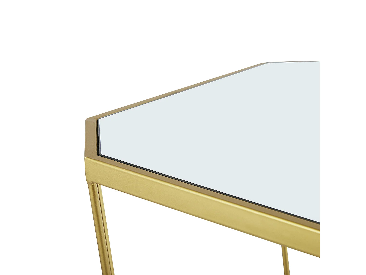 Lot de 2 bouts de canapé hexagonaux dorés – GEODE