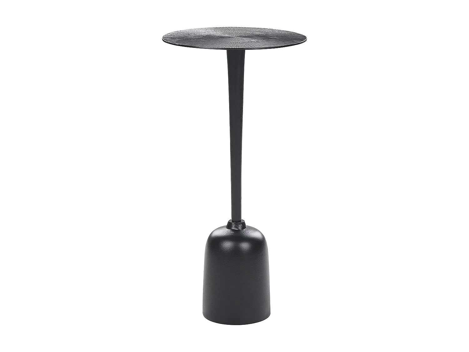 Bout de canapé rond métal noir plateau sculpté – DELSON