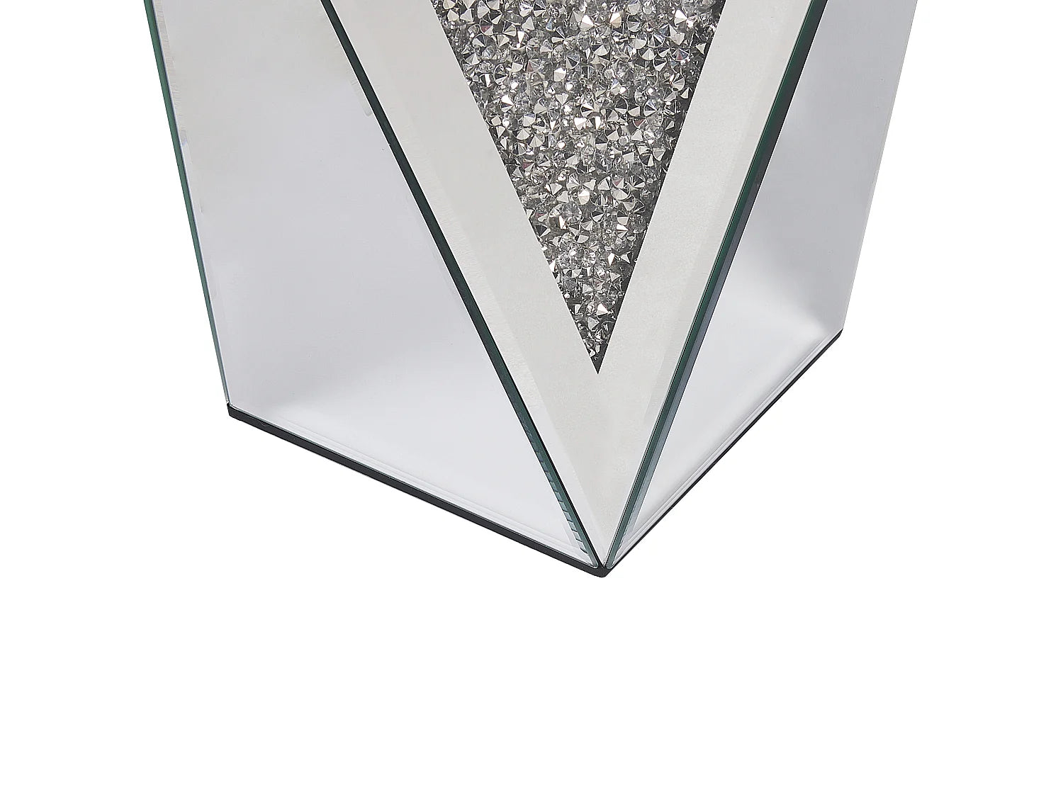 Bout de canapé carré en verre miroir argenté – LUMEA