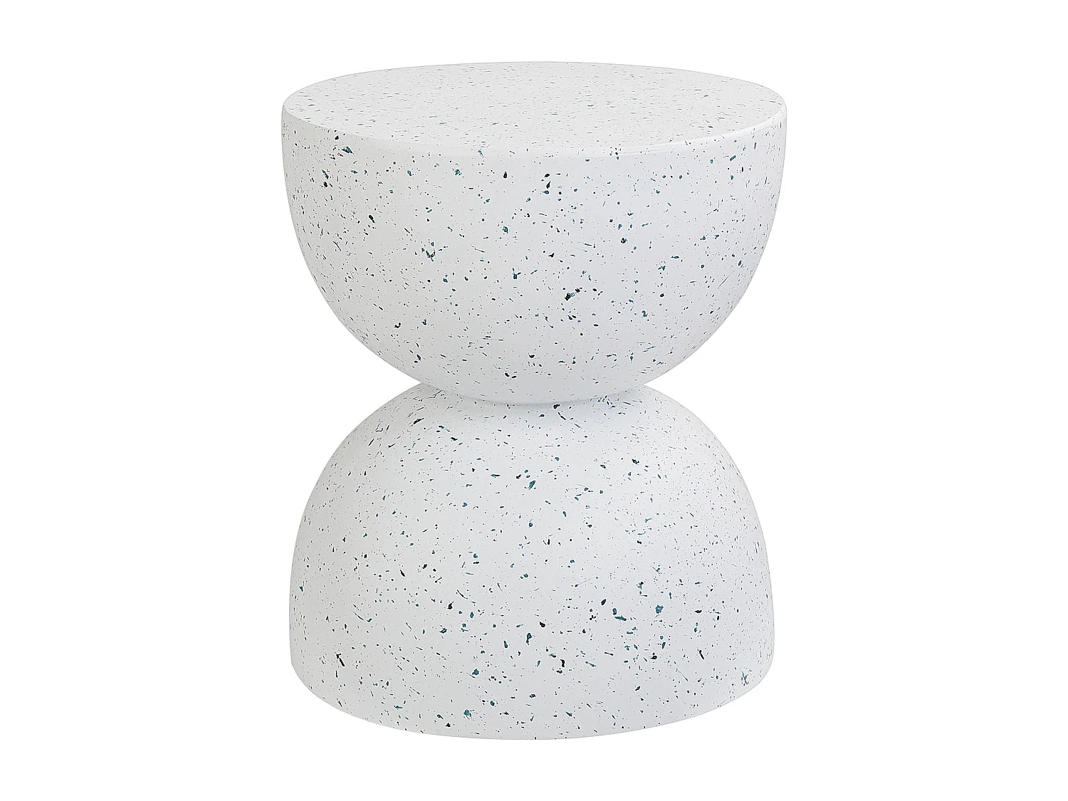 Bout de canapé sablier effet terrazzo blanc – TAZZA