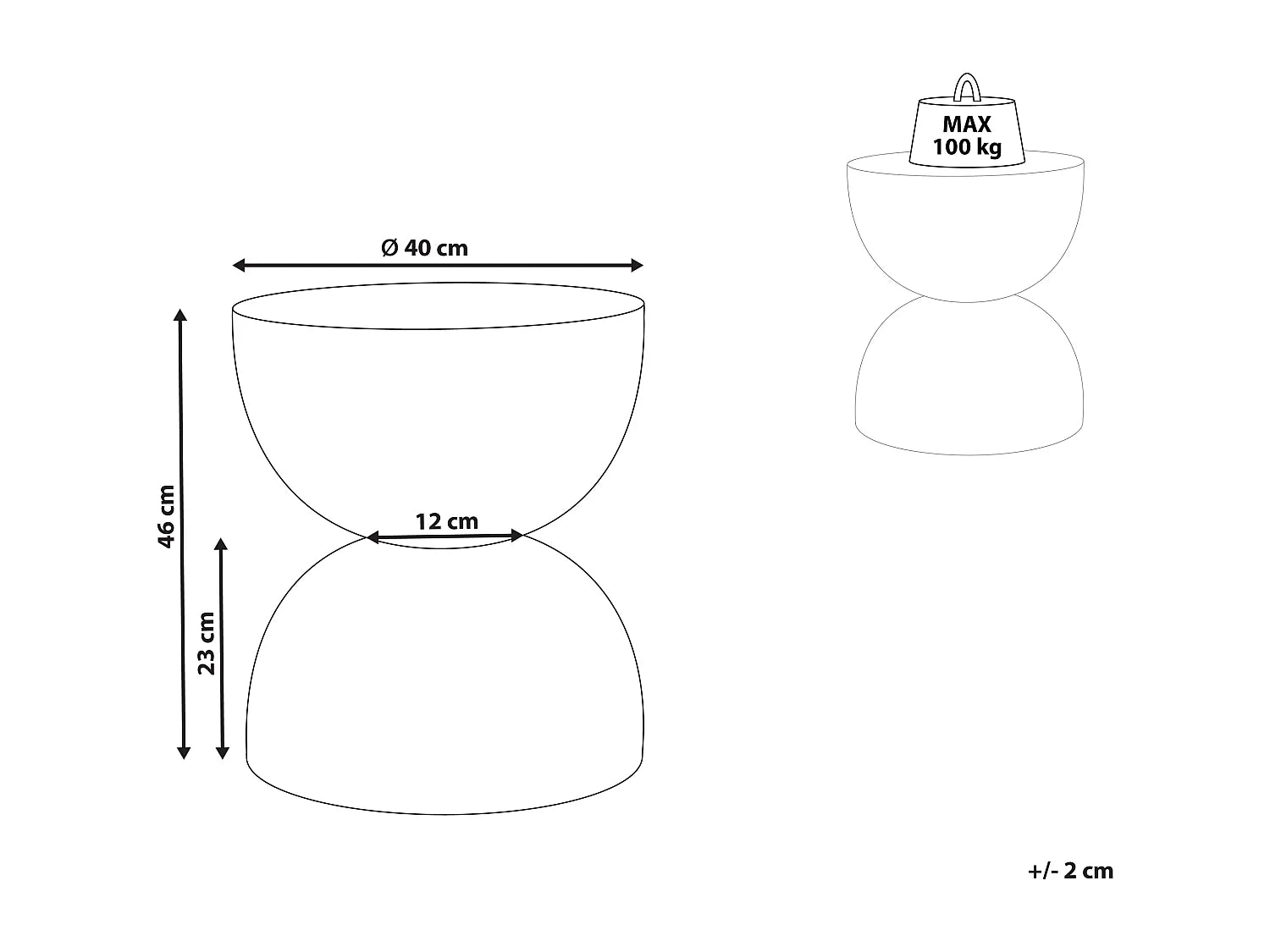 Bout de canapé sablier effet terrazzo blanc – TAZZA