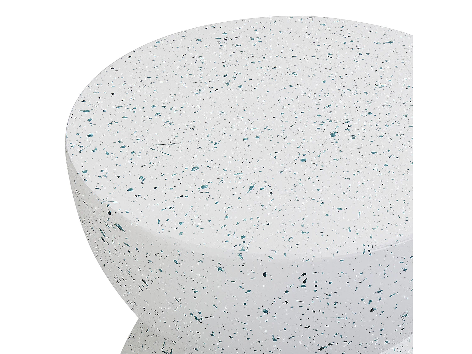 Bout de canapé sablier effet terrazzo blanc – TAZZA