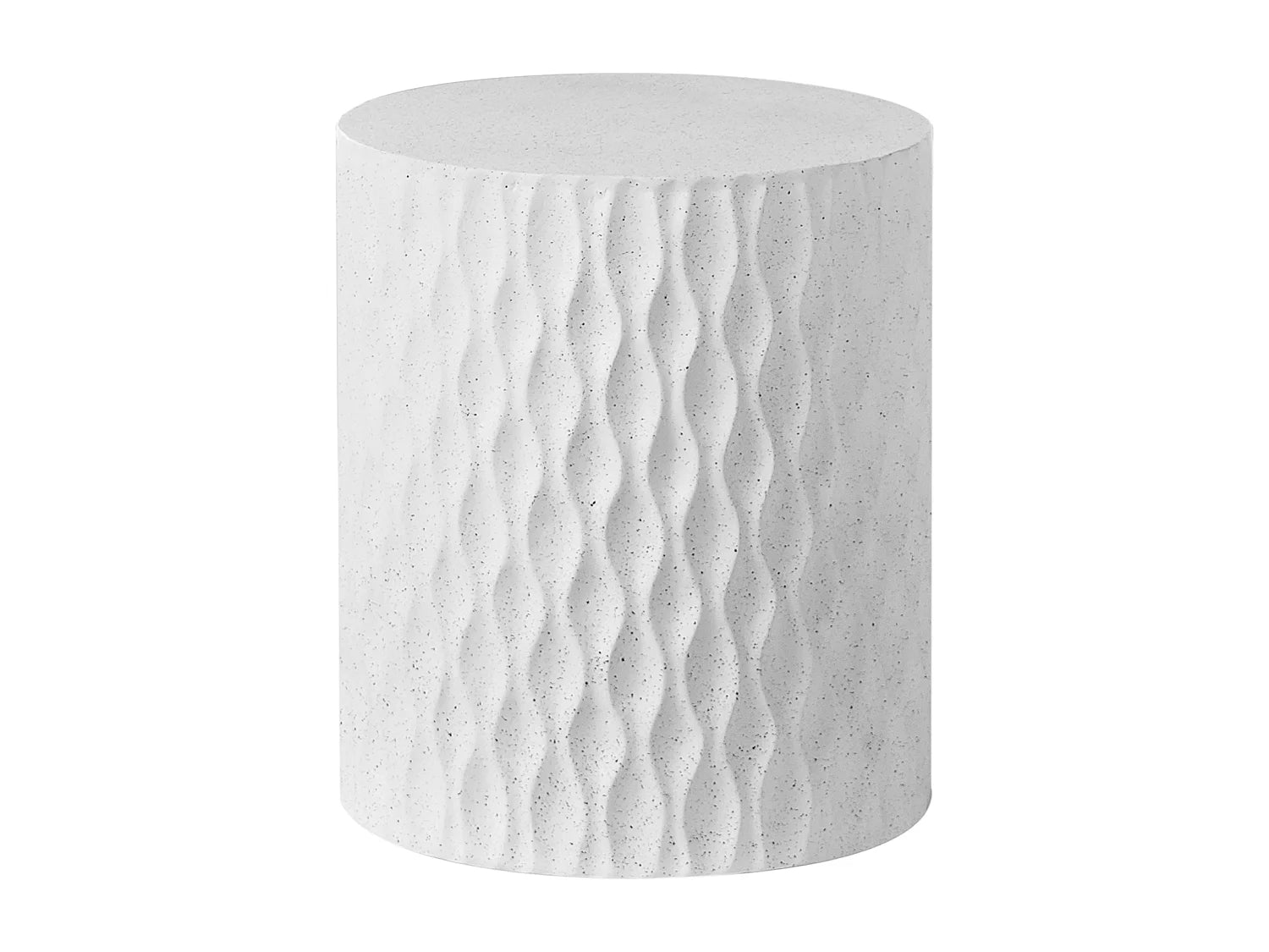 Bout de canapé rond céramique terrazzo blanc – SABLON