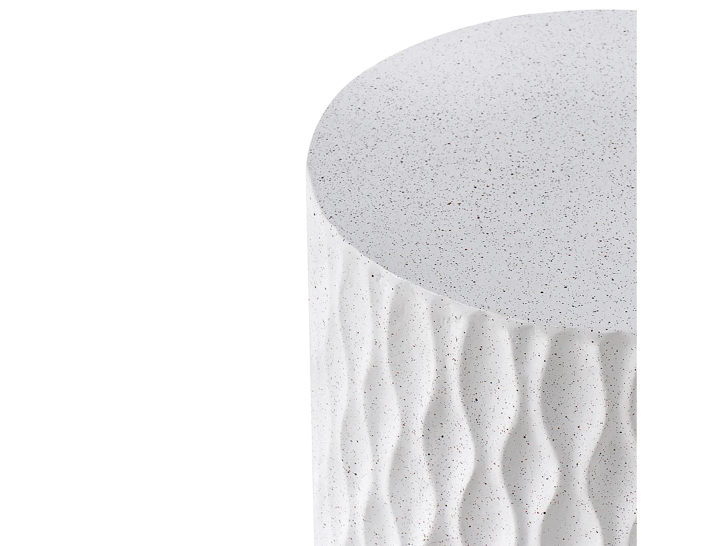 Bout de canapé rond céramique terrazzo blanc – SABLON