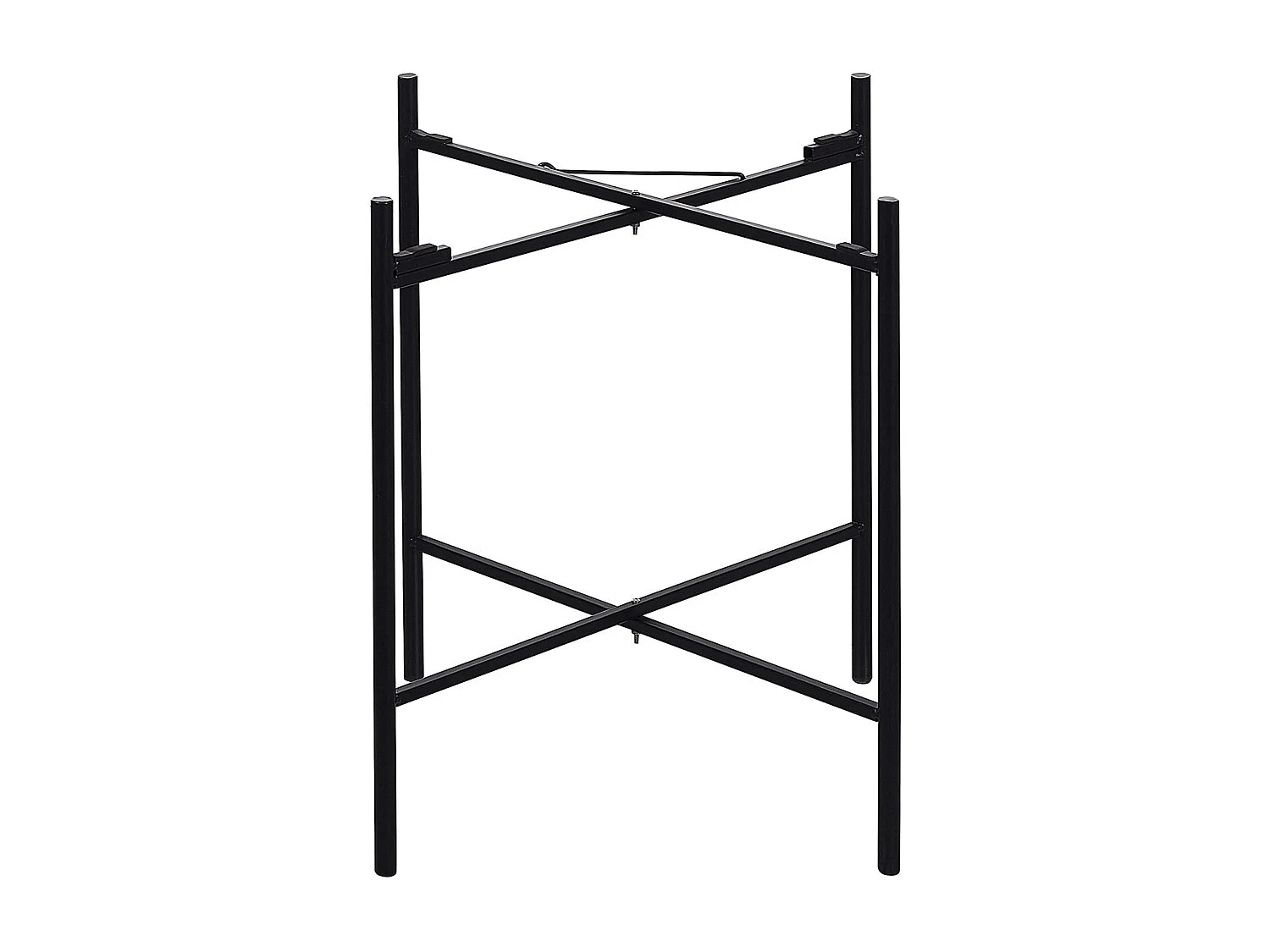 Bout de canapé rotin clair et métal noir – BAYO