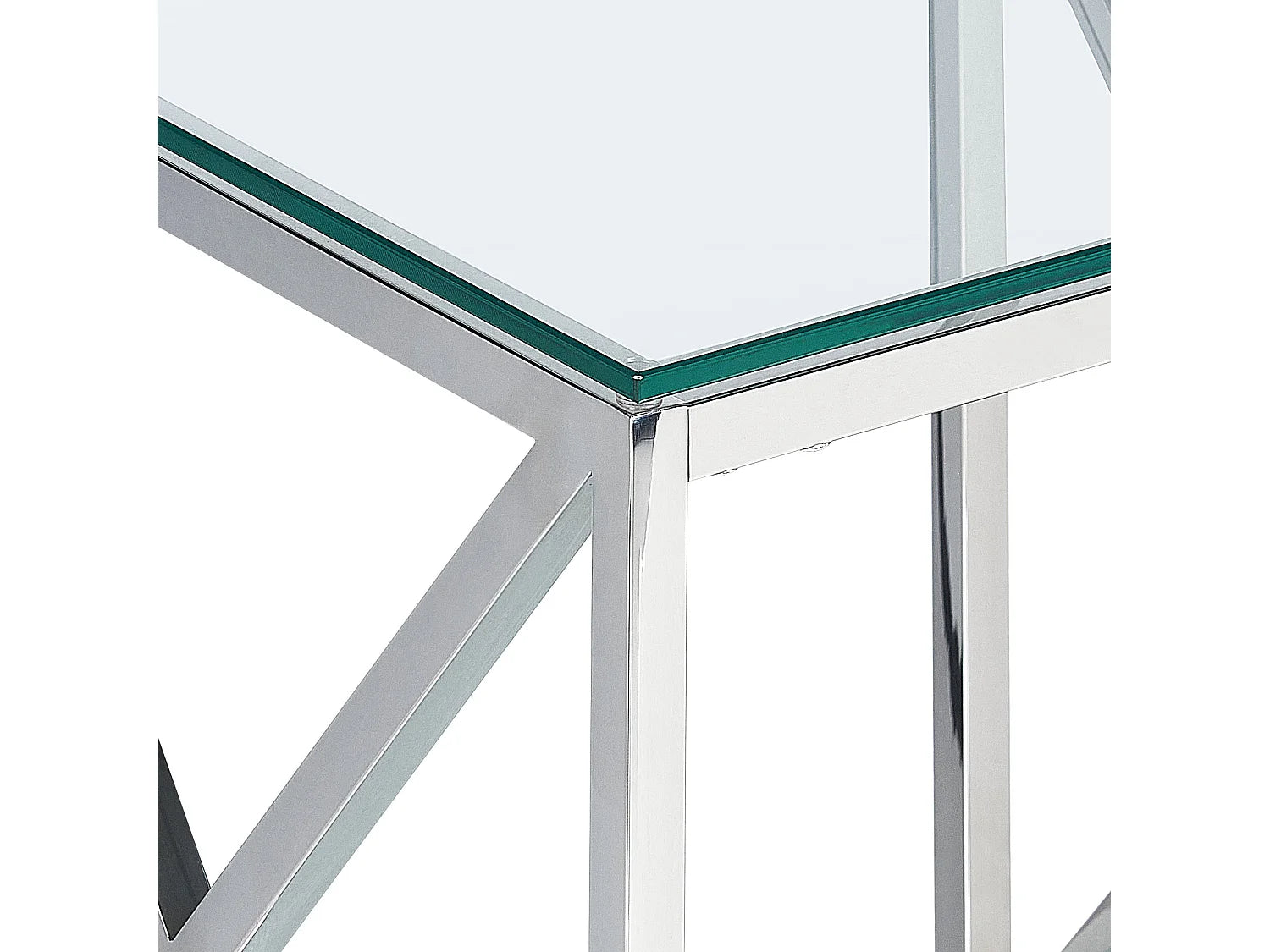 Bout de canapé carré en verre argenté – AUDET