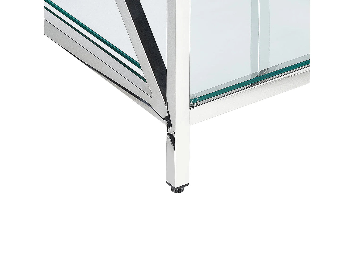 Bout de canapé carré en verre argenté – AUDET