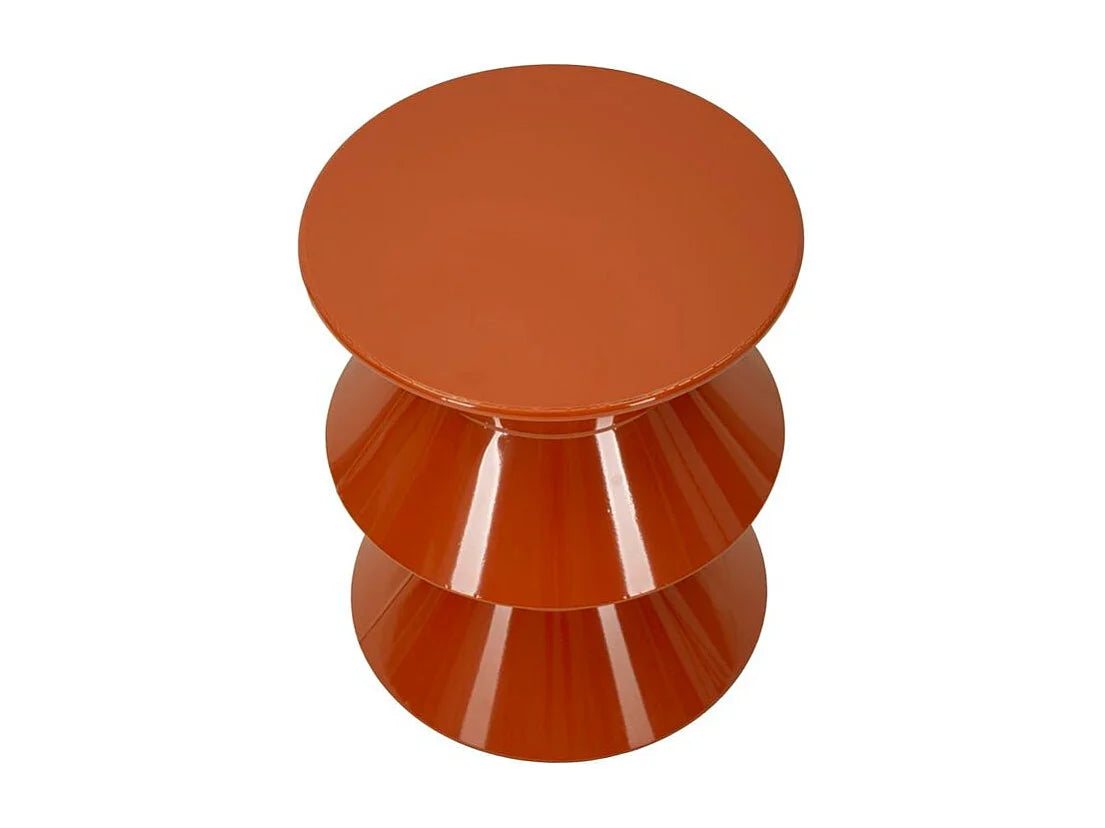 Bout de canapé géométrique orange brillant – SOLIS