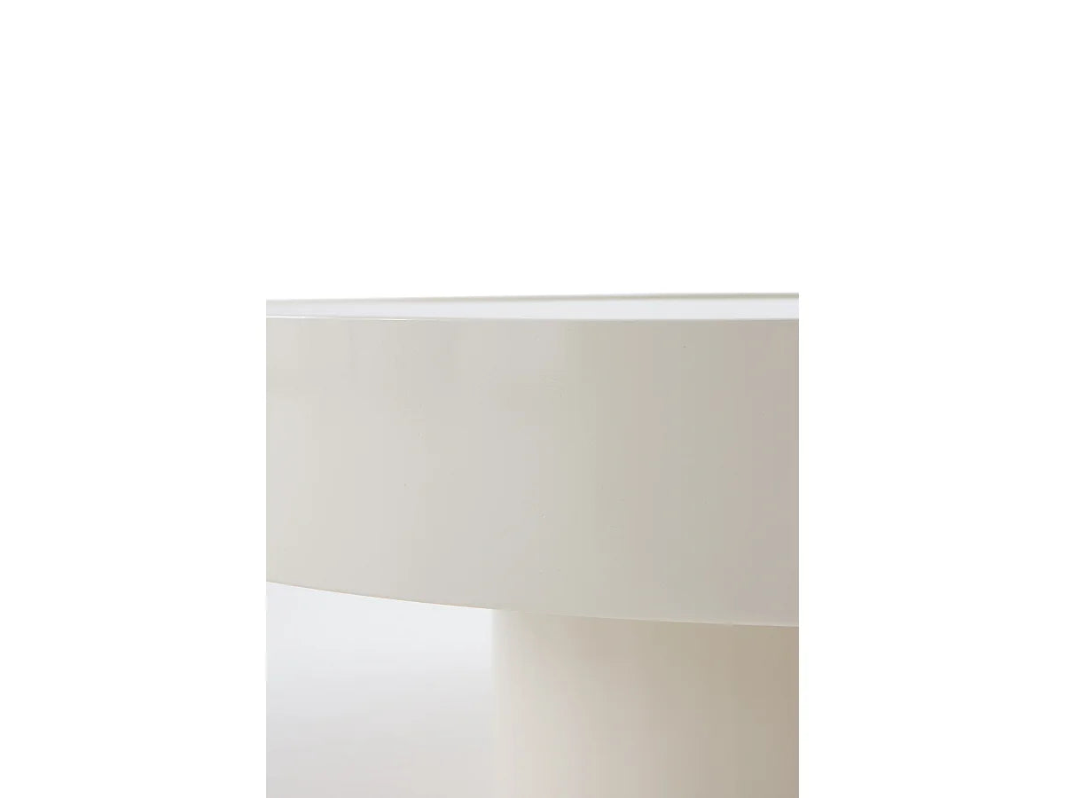 Bout de canapé verre crème et métal – LUMINA