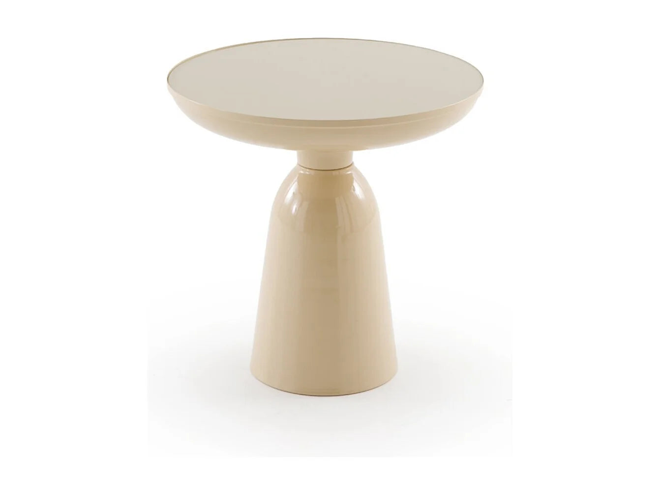 Bout de canapé conique verre et métal beige – CONELLI