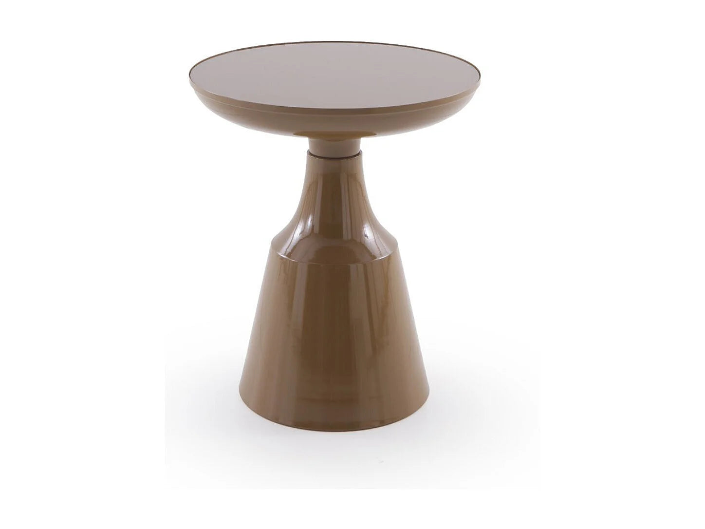 Bout de canapé conique plateau verre marron – CACAO