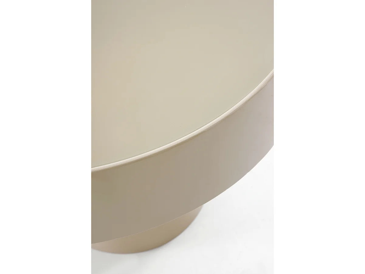 Bout de canapé en verre et métal beige – LUMINA