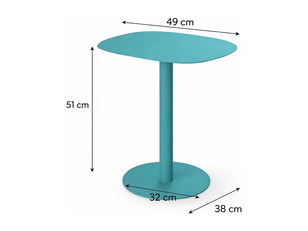 Bout de canapé en métal turquoise scandinave – FJORD