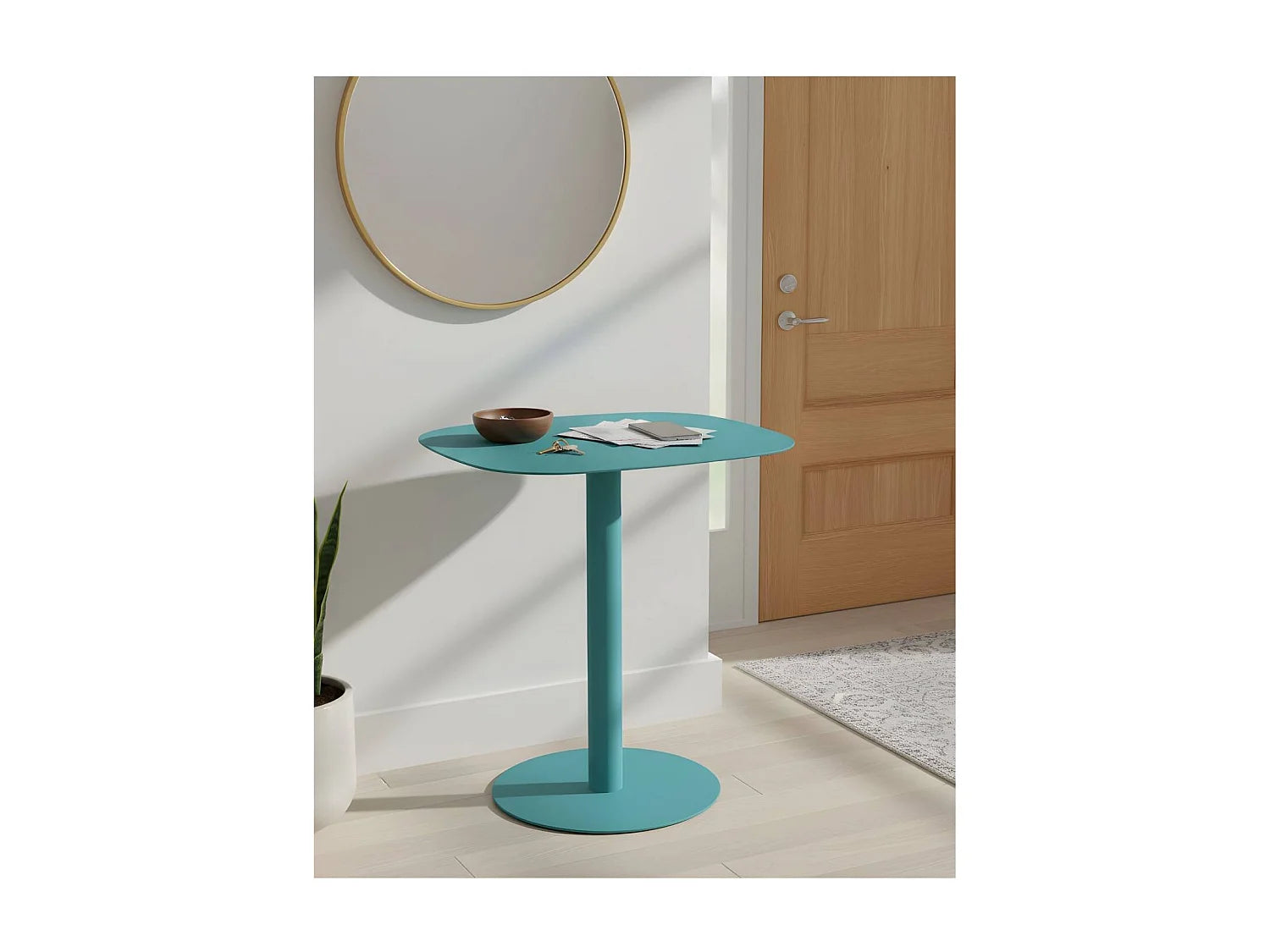 Bout de canapé en métal turquoise scandinave – FJORD