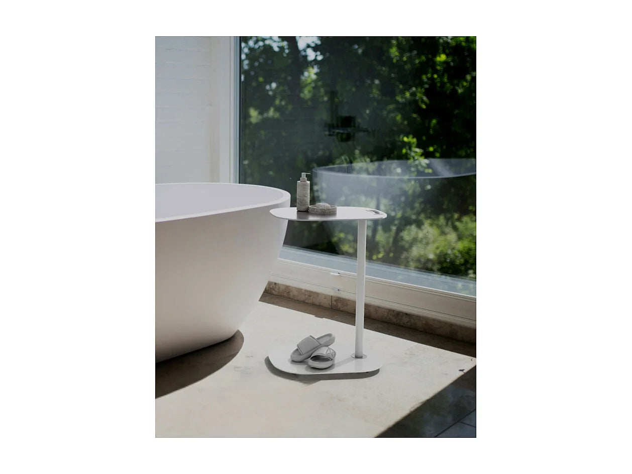Bout de canapé à roulettes blanc scandinave – NORVI